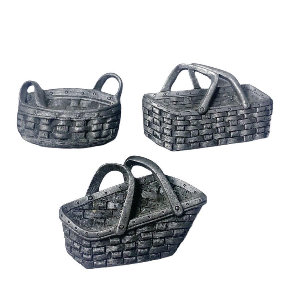 Longaberger Basket Design Magnets Lot of 3 Gray‎